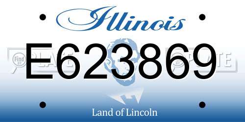 E623869 Illinois License Plate