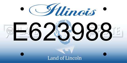 E623988 Illinois License Plate