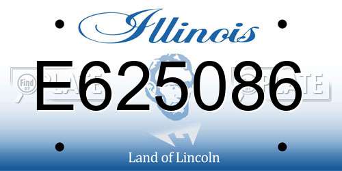 E625086 Illinois License Plate