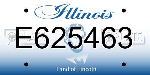 E625463 Illinois License Plate