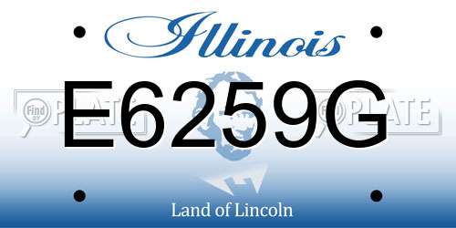 E6259G Illinois License Plate