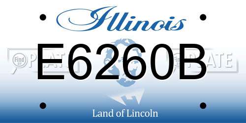 E6260B Illinois License Plate