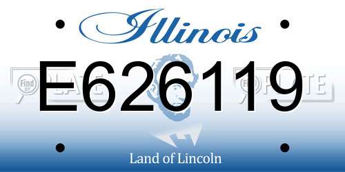 E626119 Illinois License Plate