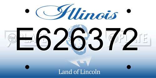 E626372 Illinois License Plate