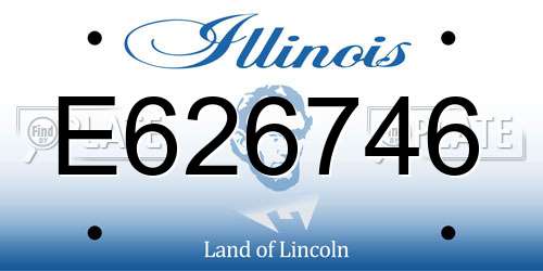 E626746 Illinois License Plate