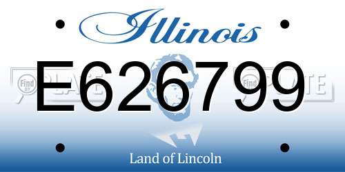 E626799 Illinois License Plate