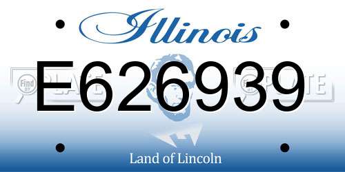E626939 Illinois License Plate