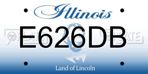 E626DB Illinois License Plate