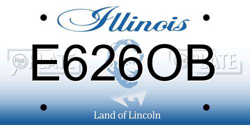 E626OB Illinois License Plate