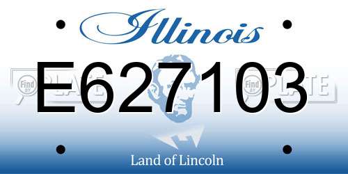 E627103 Illinois License Plate