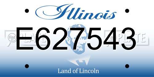 E627543 Illinois License Plate