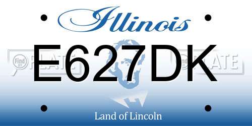 E627DK Illinois License Plate
