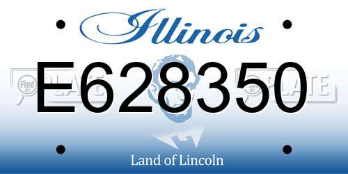 E628350 Illinois License Plate