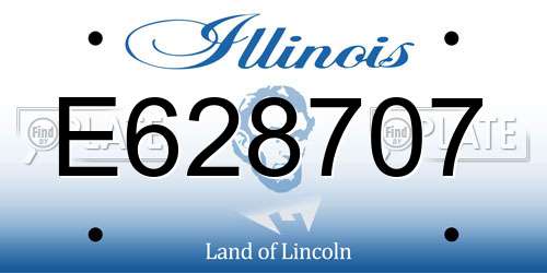 E628707 Illinois License Plate