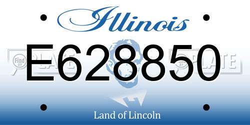 E628850 Illinois License Plate