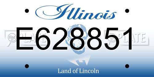 E628851 Illinois License Plate