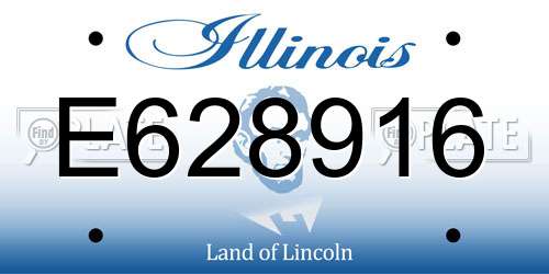E628916 Illinois License Plate