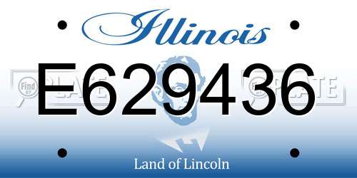 E629436 Illinois License Plate