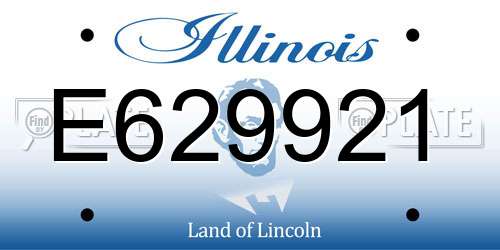 E629921 Illinois License Plate