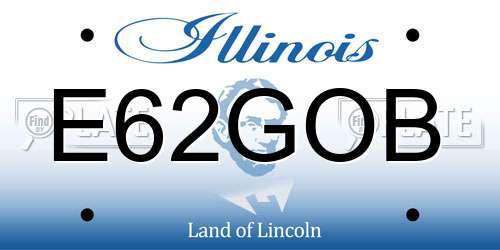 E62GOB Illinois License Plate