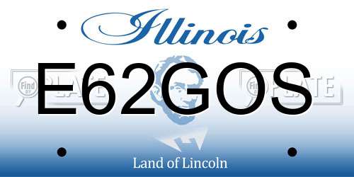 E62GOS Illinois License Plate
