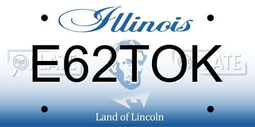 E62TOK Illinois License Plate