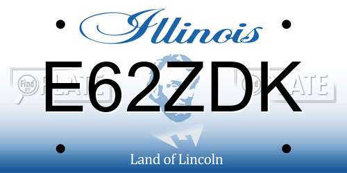 E62ZDK Illinois License Plate