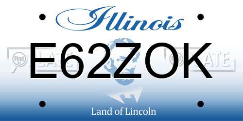 E62ZOK Illinois License Plate