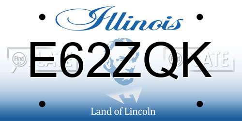 E62ZQK Illinois License Plate