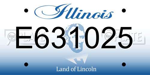 E631025 Illinois License Plate