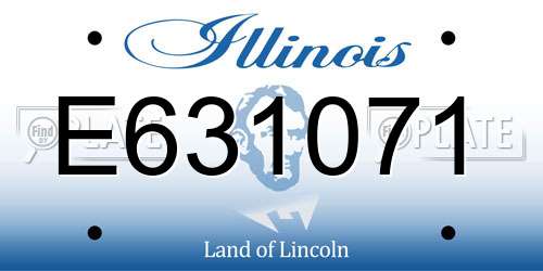 E631071 Illinois License Plate