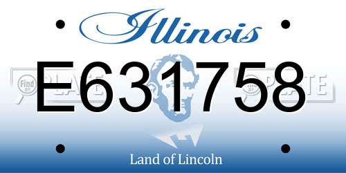 E631758 Illinois License Plate