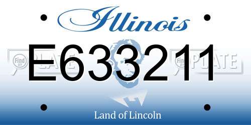 E633211 Illinois License Plate