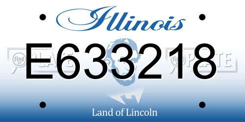 E633218 Illinois License Plate