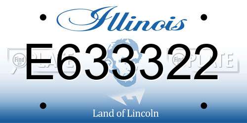 E633322 Illinois License Plate