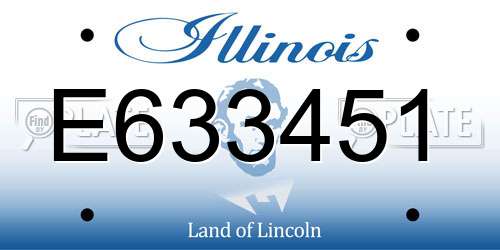 E633451 Illinois License Plate