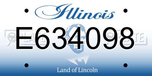 E634098 Illinois License Plate