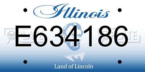 E634186 Illinois License Plate