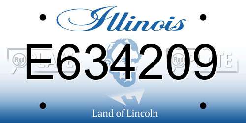 E634209 Illinois License Plate