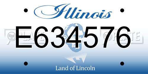 E634576 Illinois License Plate