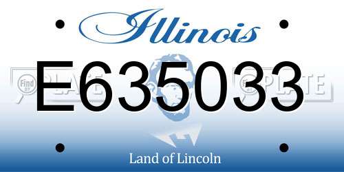 E635033 Illinois License Plate
