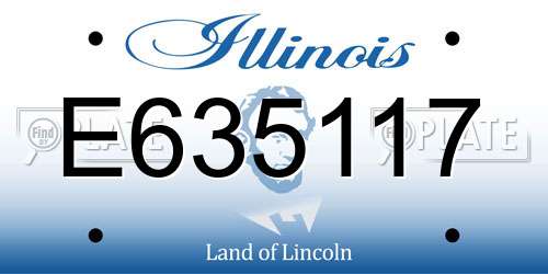 E635117 Illinois License Plate