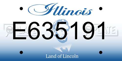 E635191 Illinois License Plate