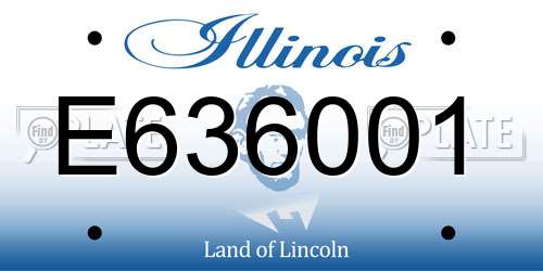 E636001 Illinois License Plate