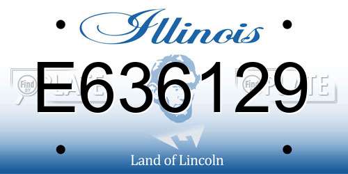 E636129 Illinois License Plate