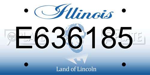 E636185 Illinois License Plate