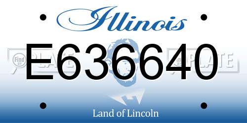 E636640 Illinois License Plate