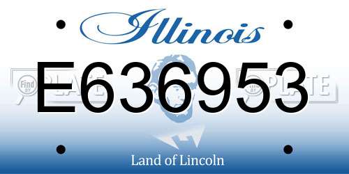 E636953 Illinois License Plate