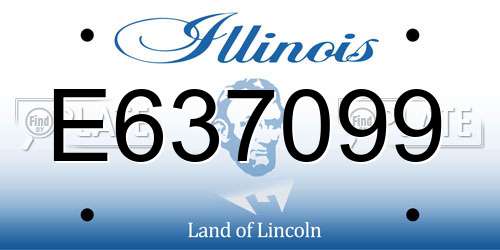 E637099 Illinois License Plate