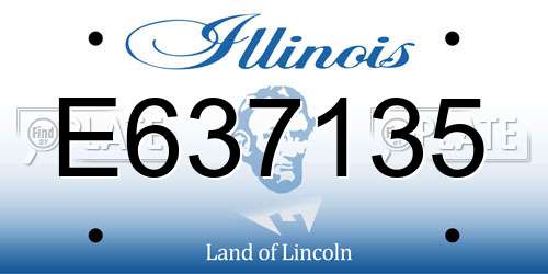 E637135 Illinois License Plate